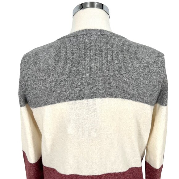 Market & Spruce Colorblock Open Cardigan Sweater Gray Pink Beige Size Small NWT - Picture 6 of 9